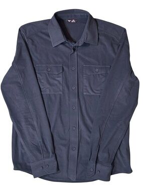 Rhone Dark Green Button Front Pocket Utility Shacket Shirt Jacket NWOT M